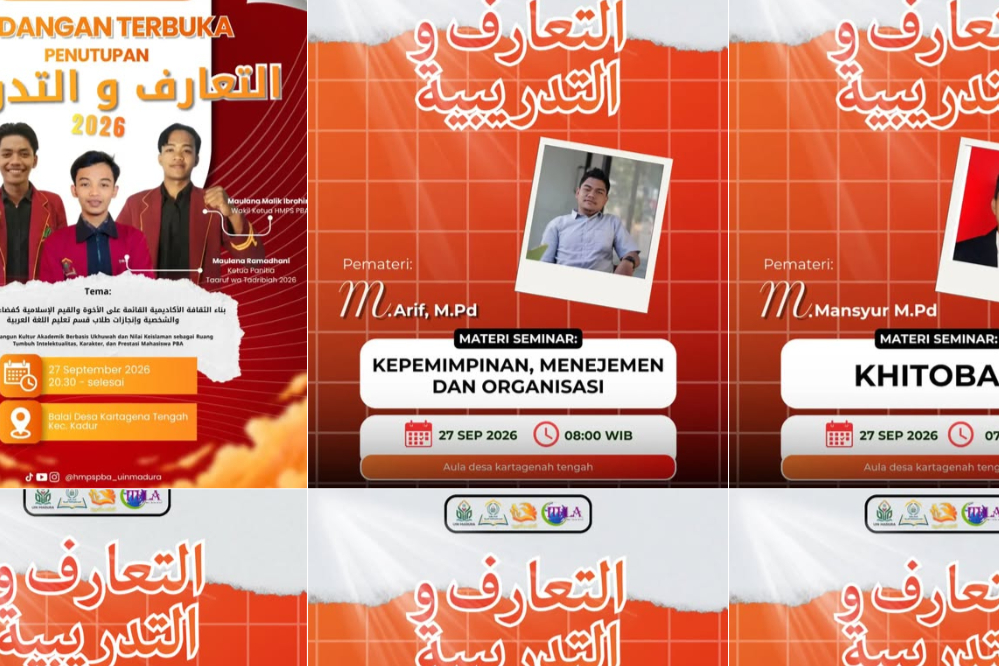 HMPS PBA UIN Madura Sukses Gelar Penutupan Ta’aruf wa Tadribiyah 2026, Teguhkan Budaya Akademik dan Ukhuwah Mahasiswa